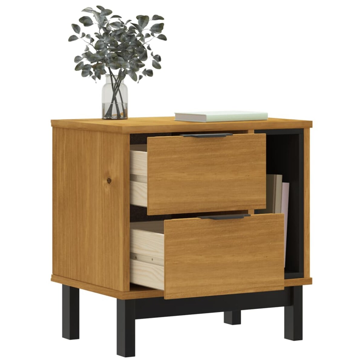vidaXL Szafka nocna FLAM, 49x35x50 cm, lite drewno sosnowe
