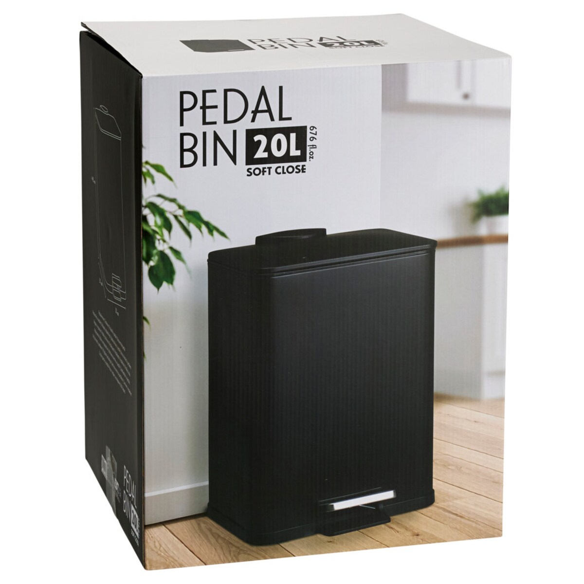 Metalowy kosz na śmieci DELTA, czarny, 20 l