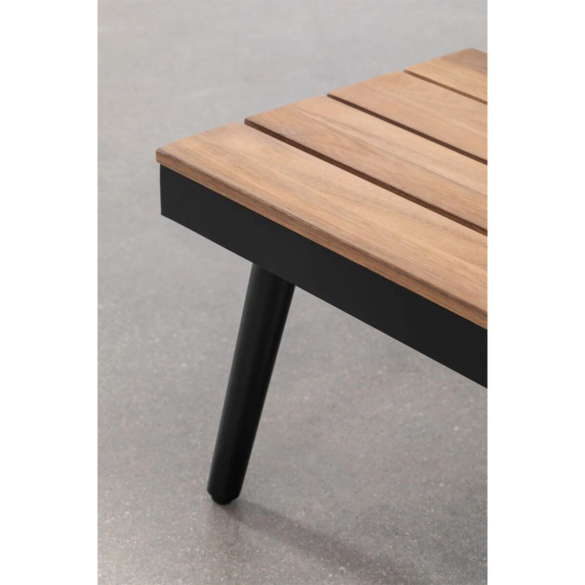 Zestaw ogrodowy: 4-osobowy narożnik ze stolikiem kawowym, aluminium i drewno akacjowe Kalen