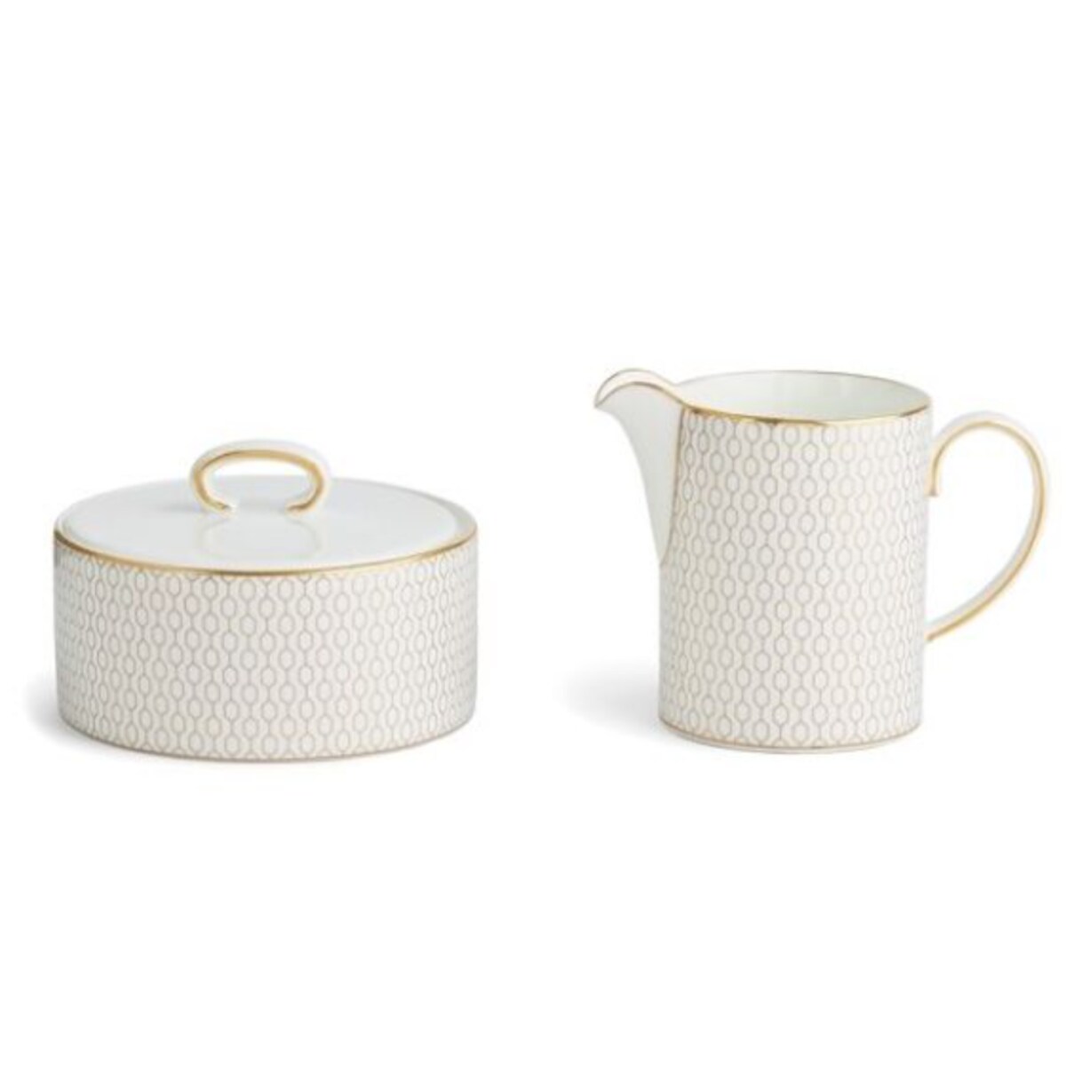 Cukiernica i mlecznik zestaw biały Gio Gold Wedgwood