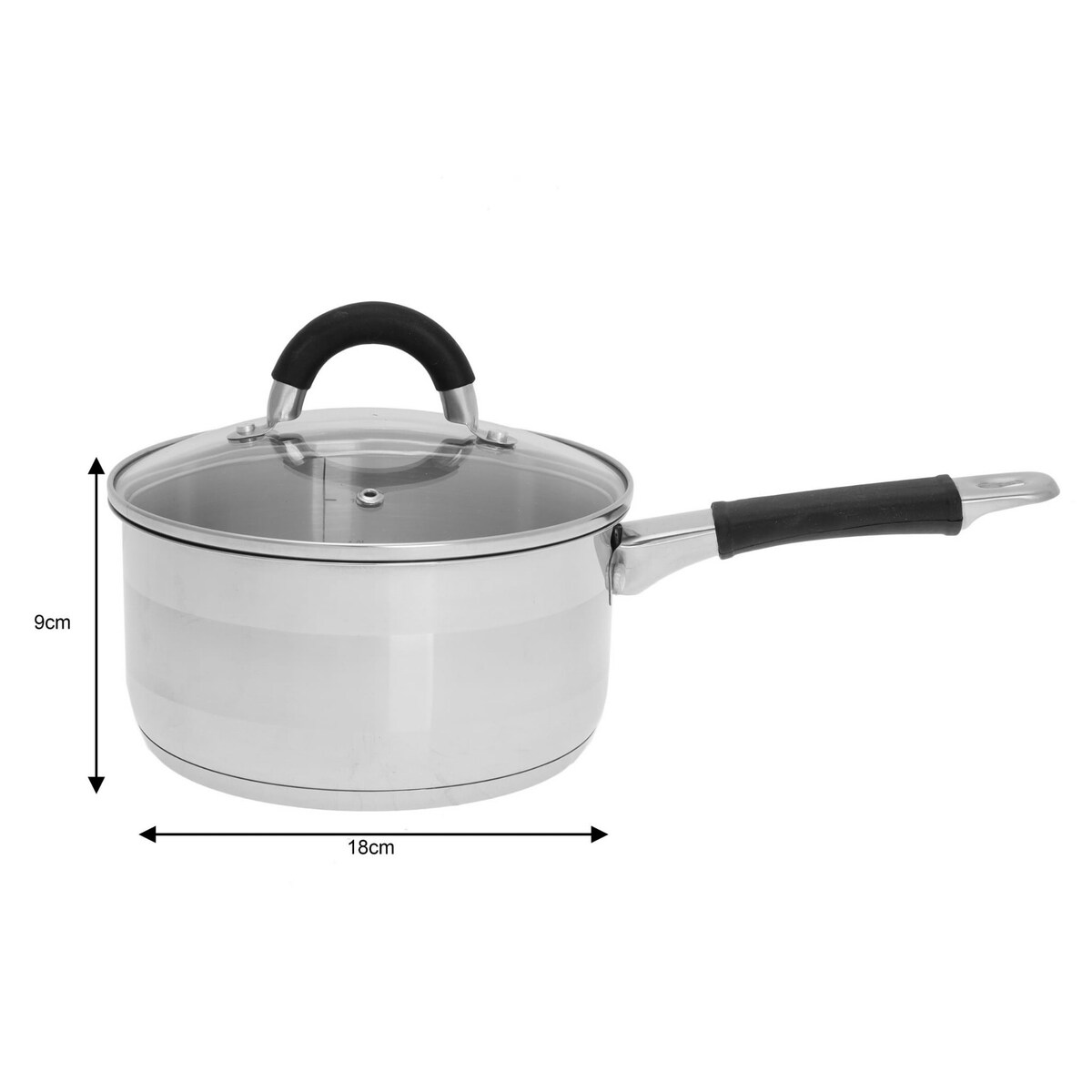 Rondel stalowy z pokrywką indukcja gaz 2.1L 18cm KINGHOFF