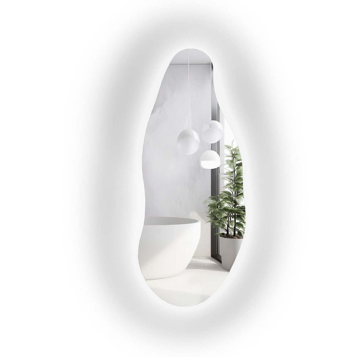 Dekoracyjne lustro o organicznym kształcie z podświetleniem - BARYT LED