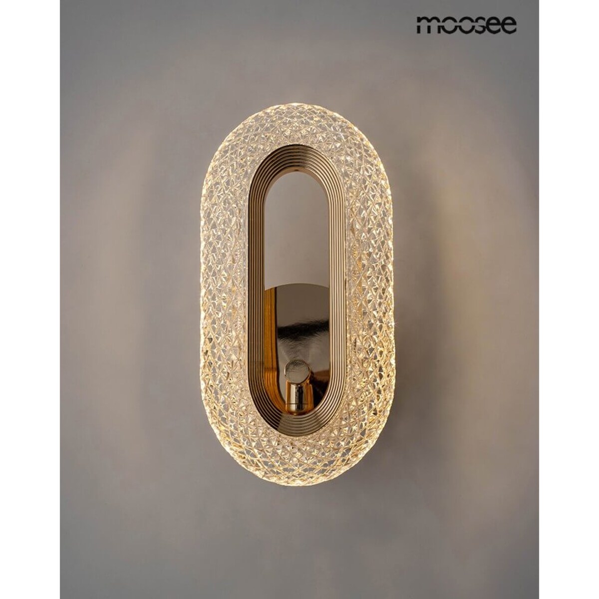 Kryształowy kinkiet Jewel MSE010100319 Moosee LED 7W 3000K do salonu złota