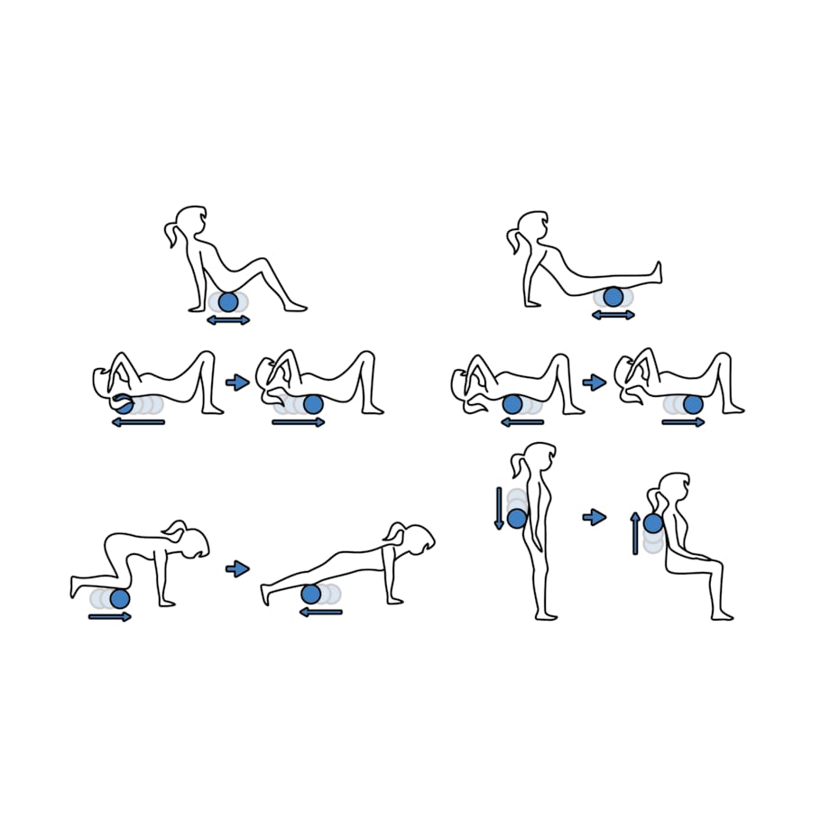 Zestaw roller piłka do masażu podwójna gładka Neo-Sport