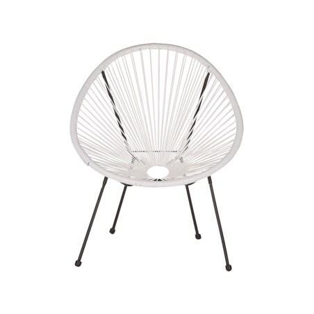 Krzesło z technorattanu białe ACAPULCO II