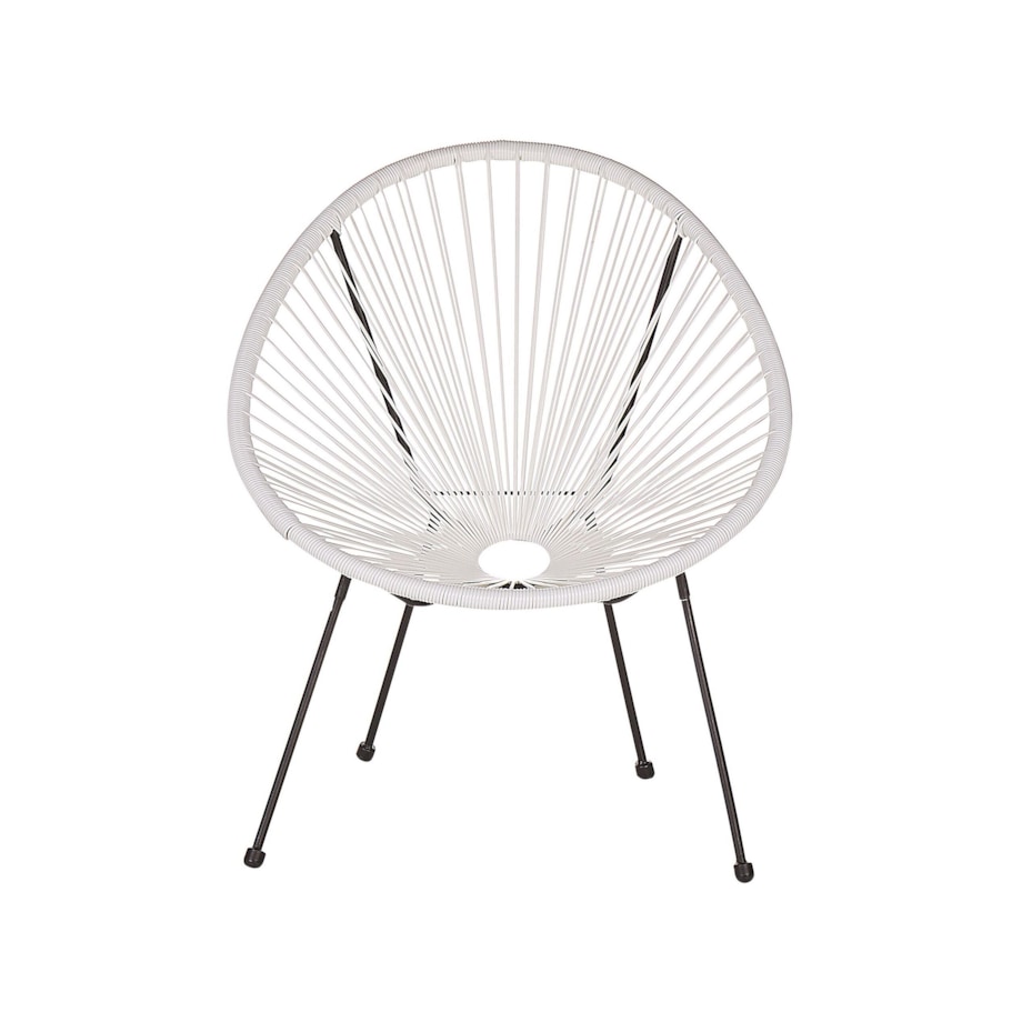 Krzesło z technorattanu białe ACAPULCO II