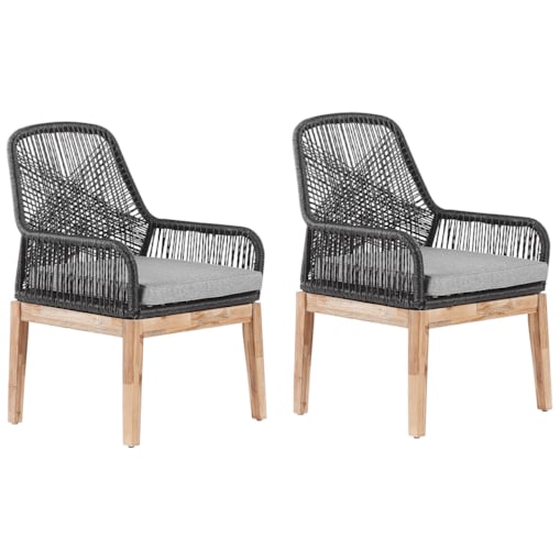 Zestaw 2 krzeseł ogrodowych czarny OLBIA