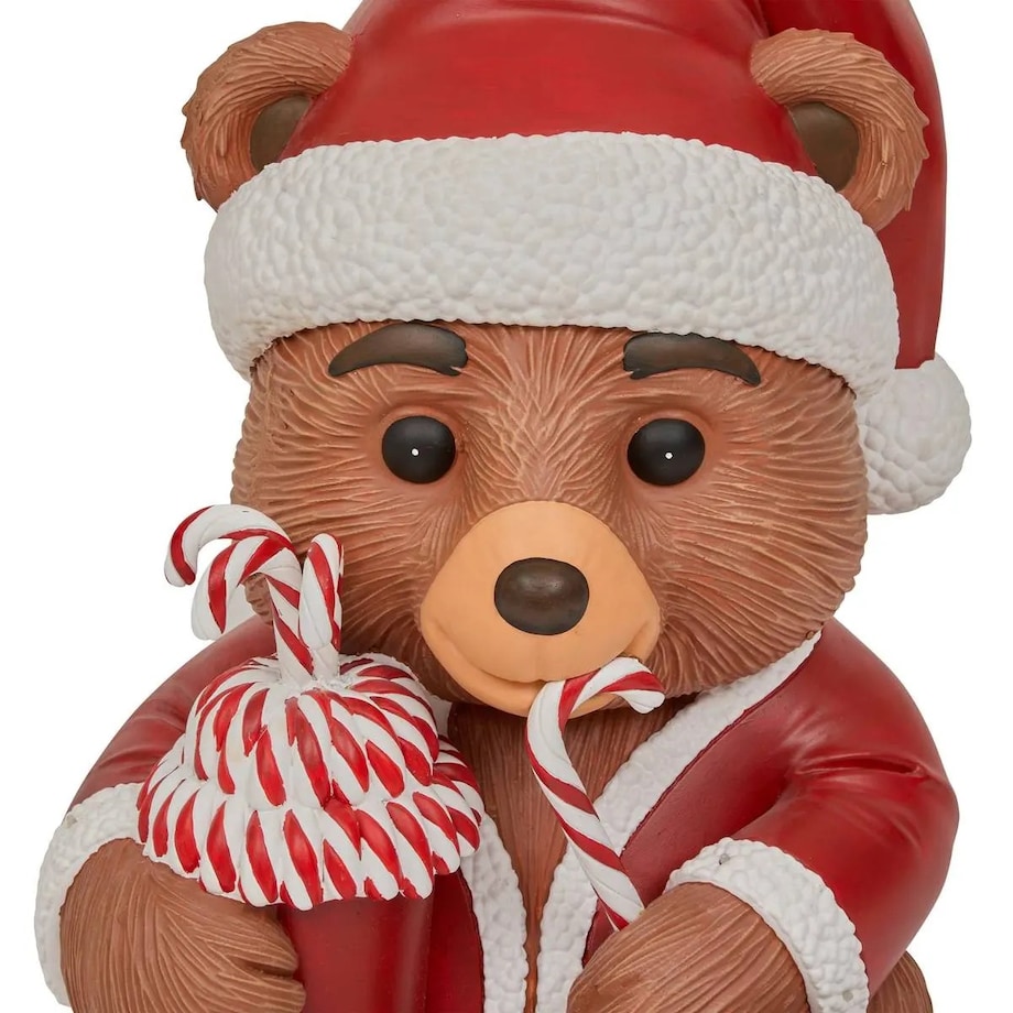 Duża dekoracja świąteczna LED - Miś z Laskami Cukrowymi 89 cm