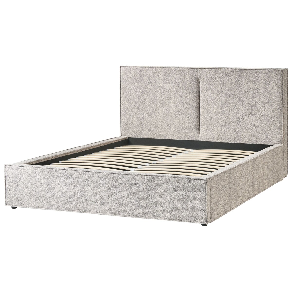 Łóżko z pojemnikiem Dzianina welurowa MOISSAC 160 x 200 cm Szary/ beżowy