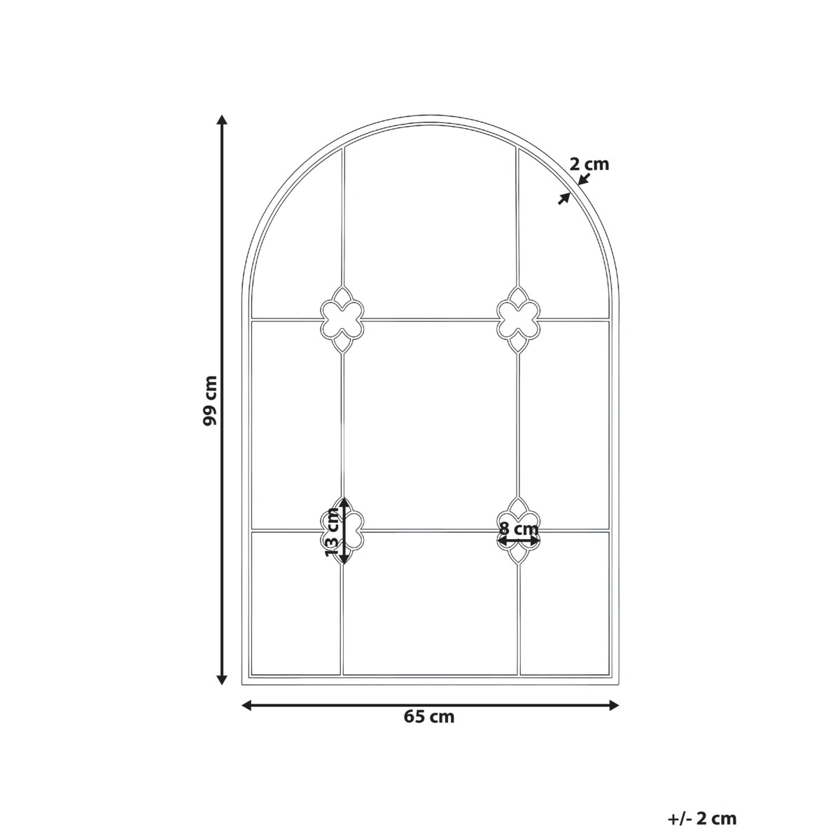 Lustro ścienne THULAY 65 cm 99 cm Złoty