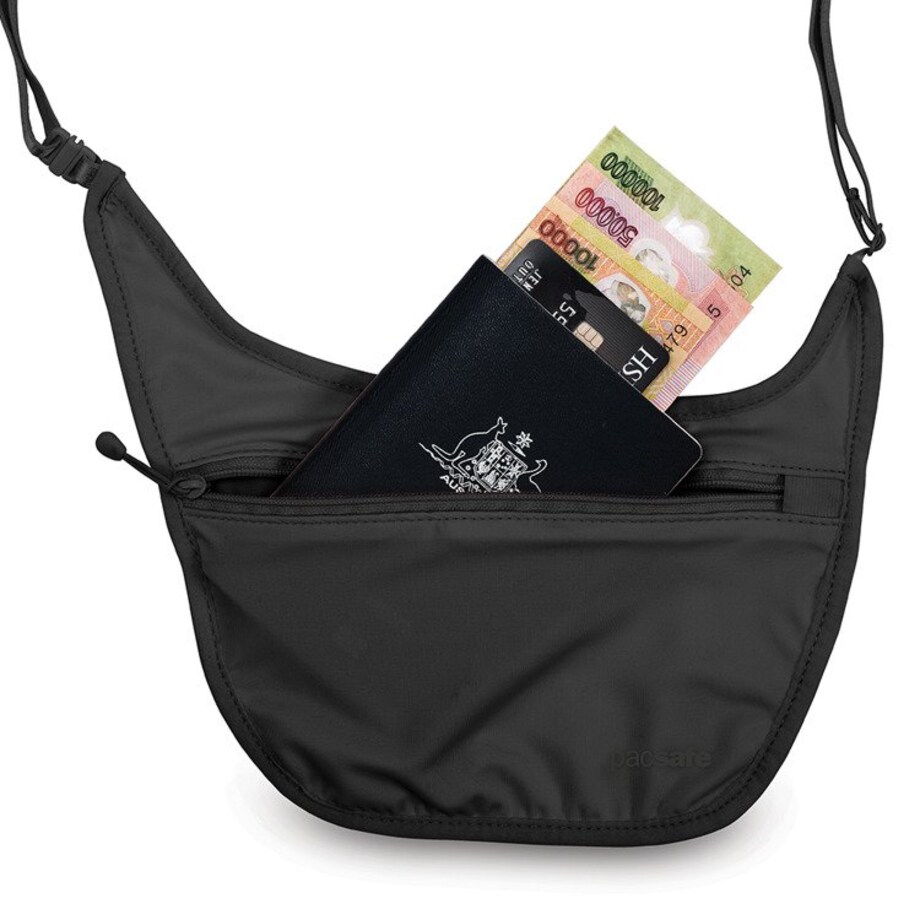 Antykradzieżowy portfel na karty i gotówkę, pod ubranie Pacsafe Coversafe S80 -czarny