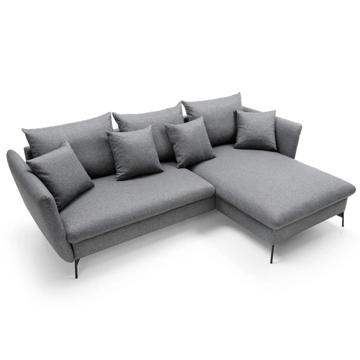 Narożnik z funkcją spania LINDA ciemny szary prawy/lewy