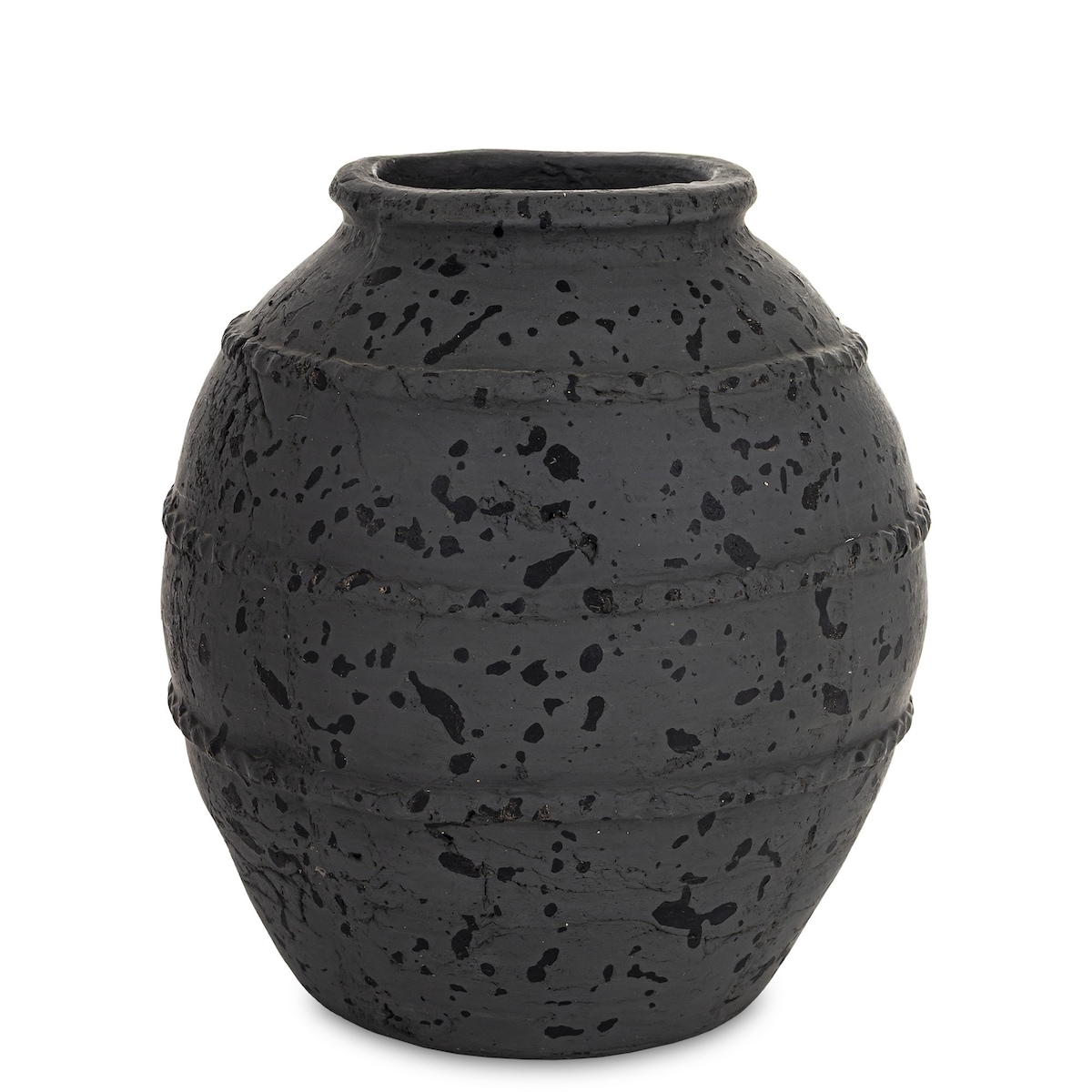 Wazon ceramiczny 24x19x19 cm ABARREL-2 czarny small