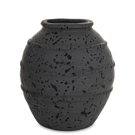 Wazon ceramiczny 24x19x19 cm ABARREL-2 czarny small