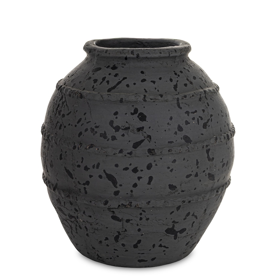 Wazon ceramiczny 24x19x19 cm ABARREL-2 czarny small