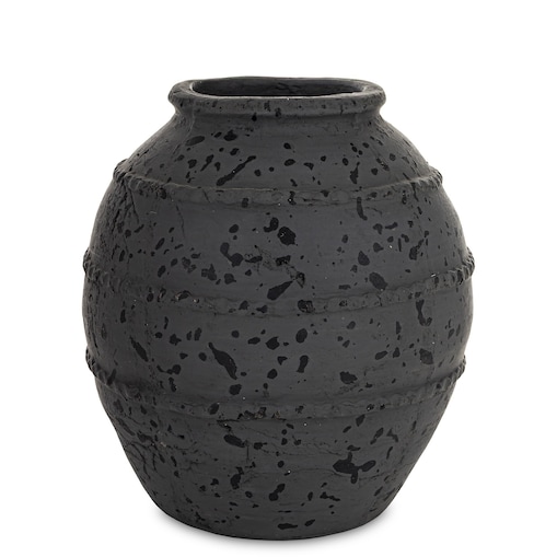 Wazon ceramiczny 24x19x19 cm ABARREL-2 czarny small