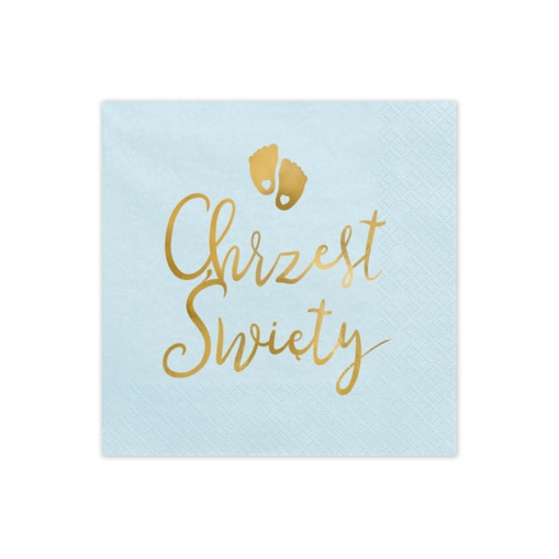Serwetki Chrzest Święty, 33x33 cm, jasny niebieski (1 op. / 12 szt.)