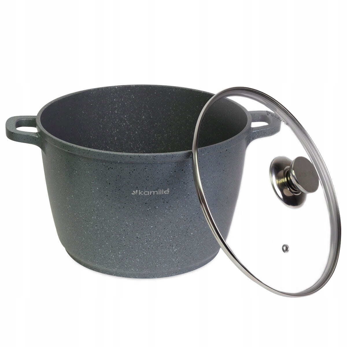 Garnek kocioł granitowy z pokrywką 6.2L indukcja na gaz KAMILLE