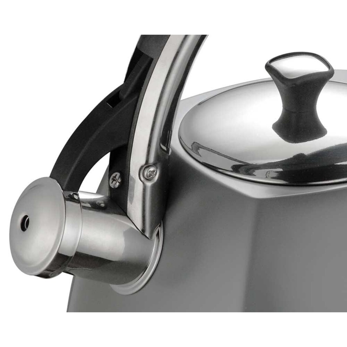 Czajnik stalowy z gwizdkiem 2.2L szary KLAUSBERG