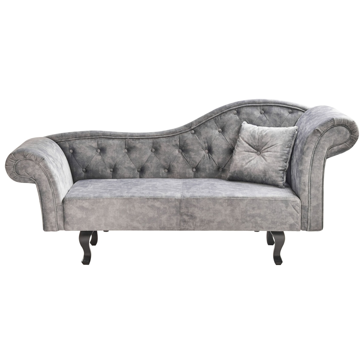 Szezlong welurowy prawostronny szary LATTES II