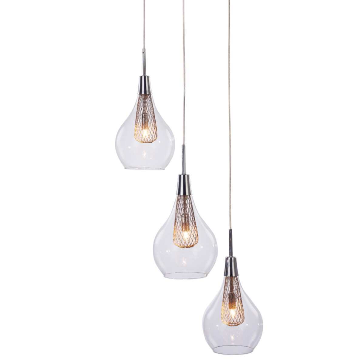 Wisząca lampa jadalniana Elektra kaskada nad stół chrom