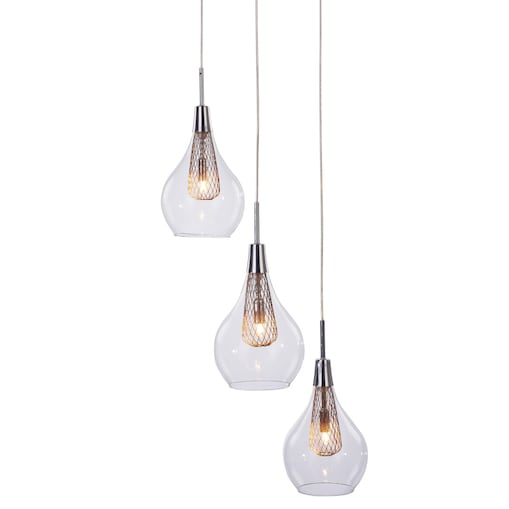 Wisząca lampa jadalniana Elektra kaskada nad stół chrom