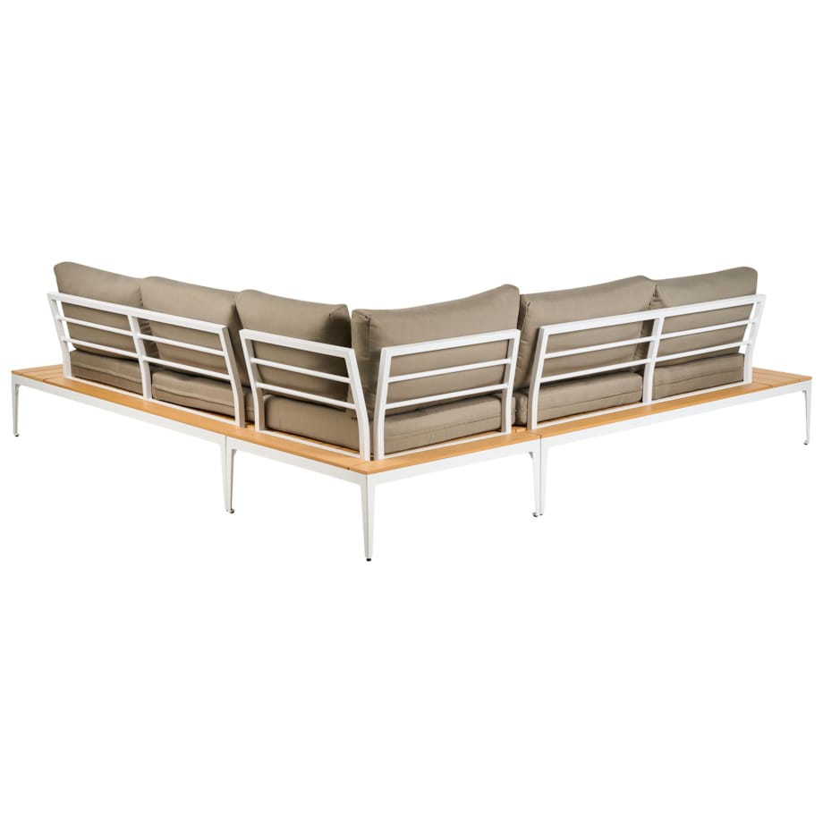 Narożnik ogrodowy ze stolikiem dla 5 osób POSITANO Szary