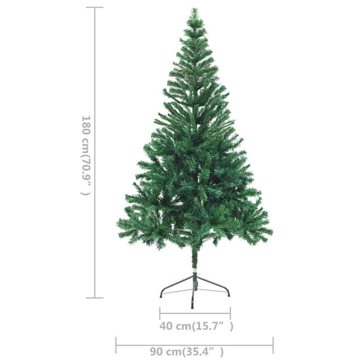 vidaXL Sztuczna choinka z lampkami i bombkami, 180 cm, 564 gałązki