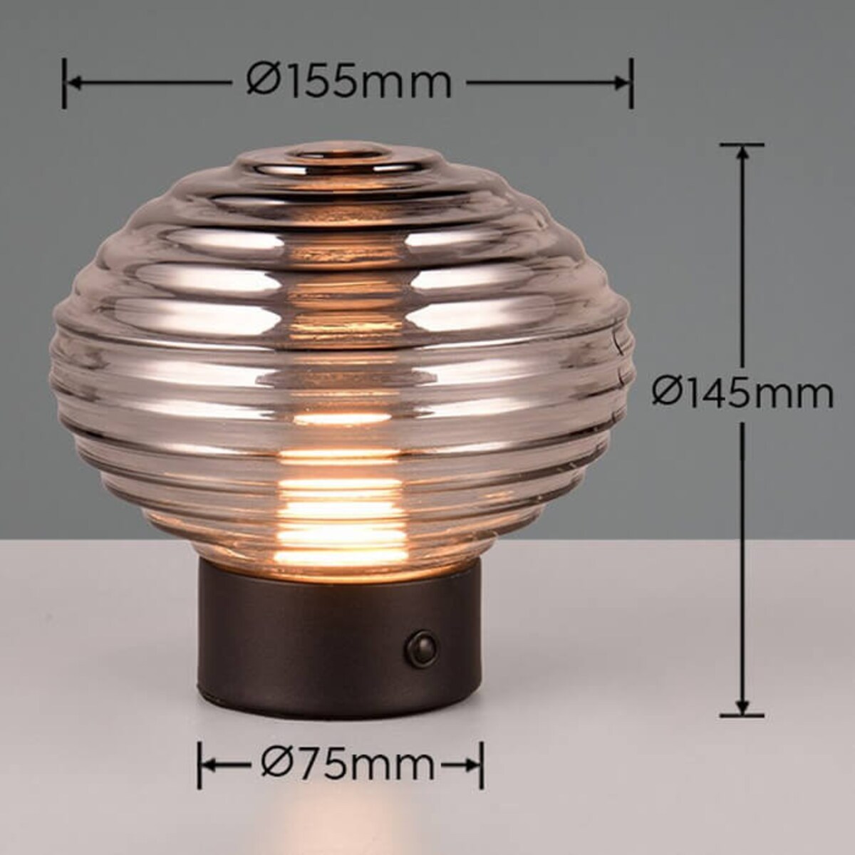 Dotykowa lampa stołowa Earl R57771154 RL Light LED 2W 3000K czarna szara