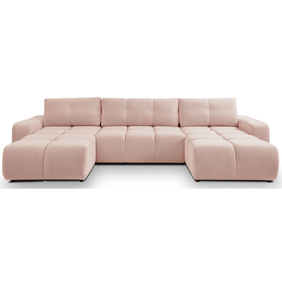 Nowoczesny Narożnik U SOHI z funkcją spania, Curio 60 - Jasny róż