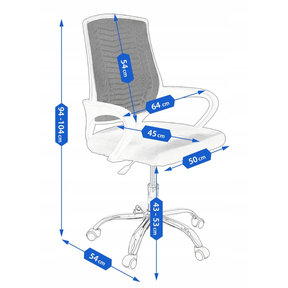 Krzesło biurowe obrotowe TOLEDO szare