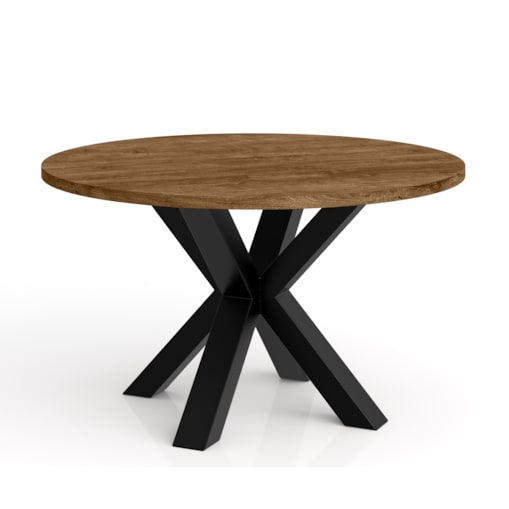 Okrągły stolik kawowy NEO średnica blatu 58 cm - dąb lefkas- podstawa metal