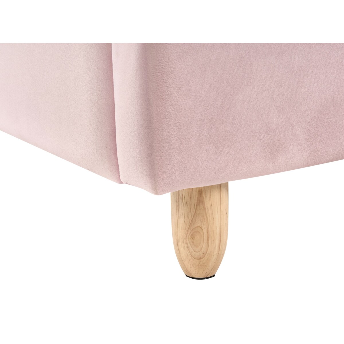 Łóżko dziecięce Królik Welur LALLIAS 90 x 200 cm Różowy