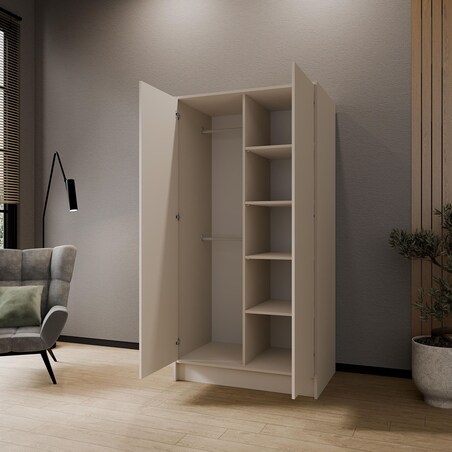 Szafa gładka 100 ALA bez lustra i bez uchwytów, kaszmirowa