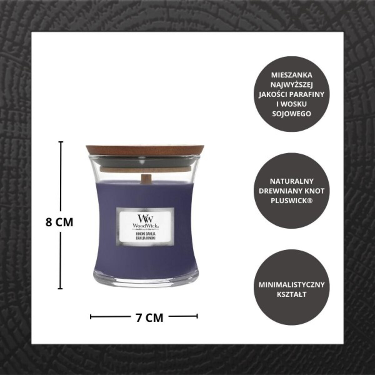 WoodWick świeca mała HINOKI DAHLIA