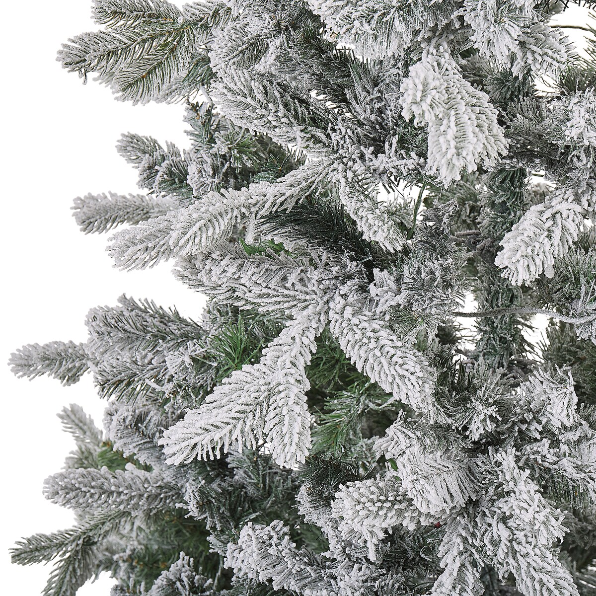 Ośnieżona sztuczna choinka świąteczna LED TATLOW 210 cm Zielony