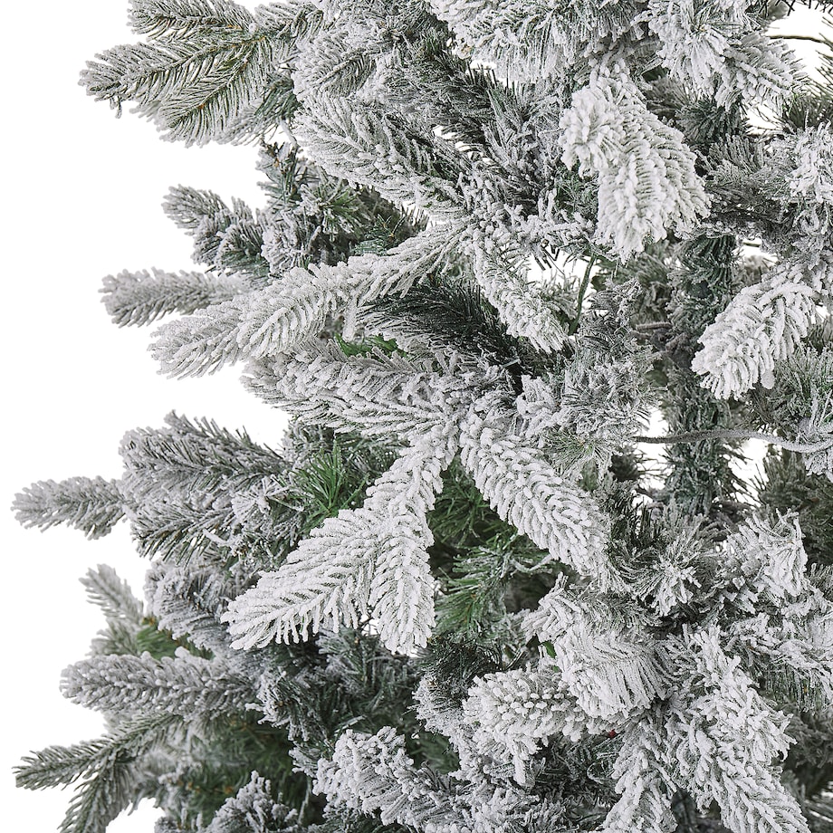 Ośnieżona sztuczna choinka świąteczna LED TATLOW 210 cm Zielony