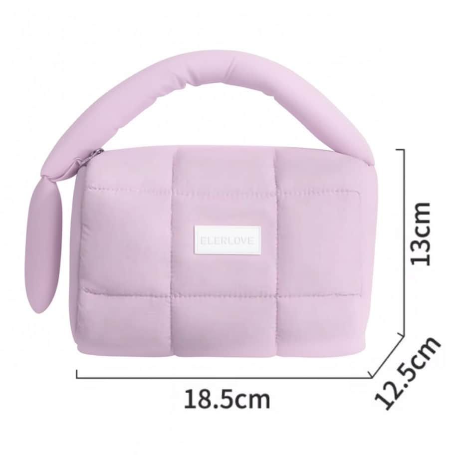 Kosmetyczka damska pikowana kuferek z rączką 18,5 x 12,5 x 13 cm KS140FIO