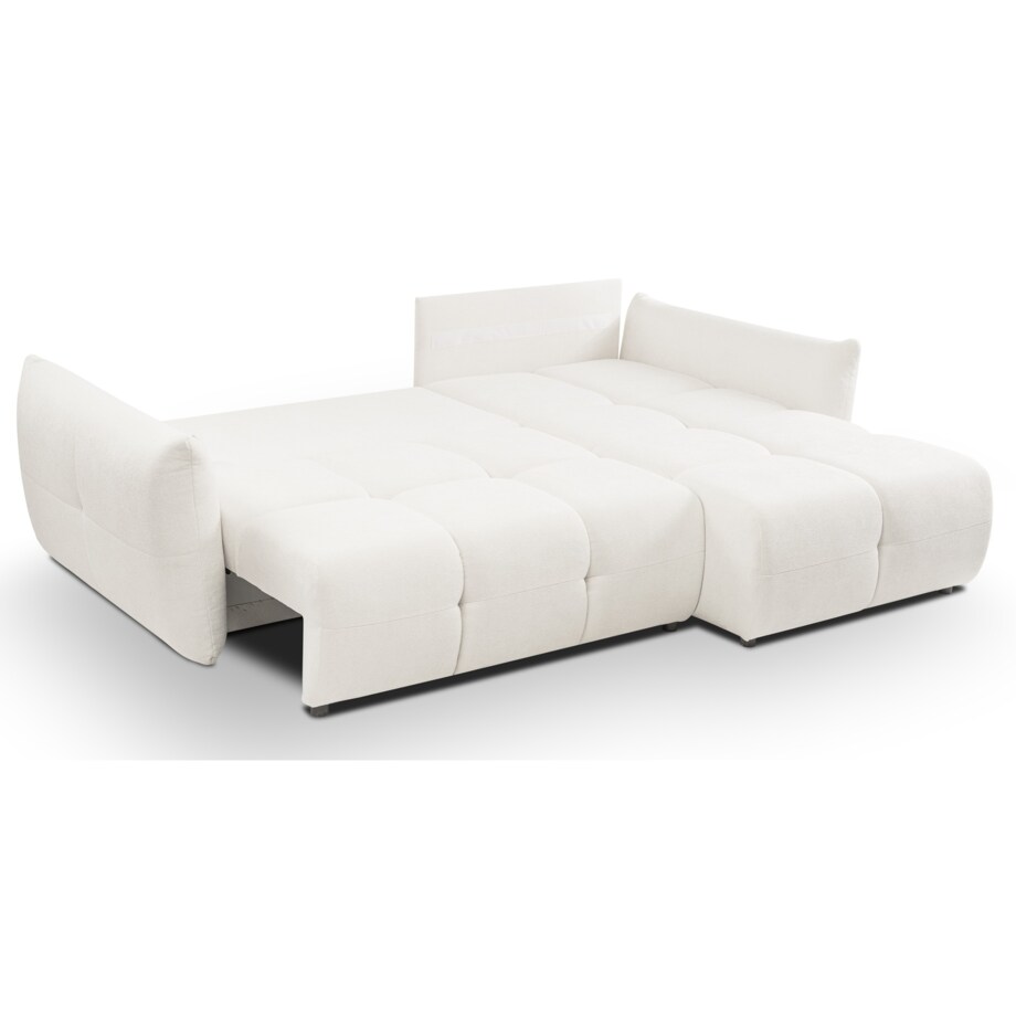 Narożnik z funkcją spania do salonu BOSE, prawostronny, śmietankowy