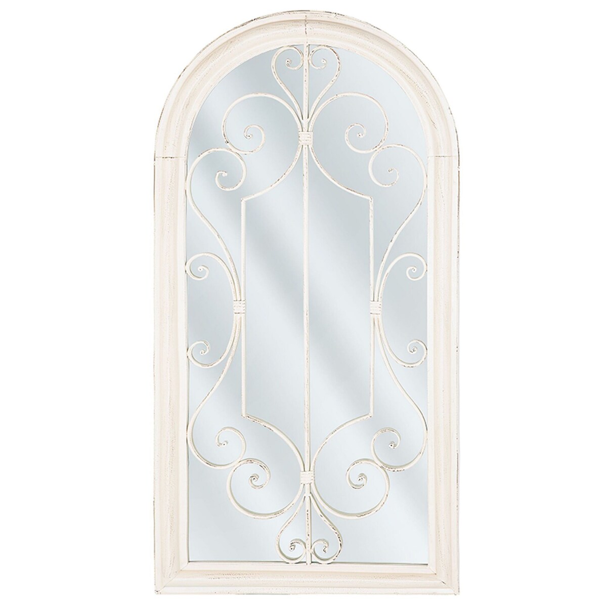 Lustro ścienne CAMPEL 49 cm 97 cm Metal Złamana biel