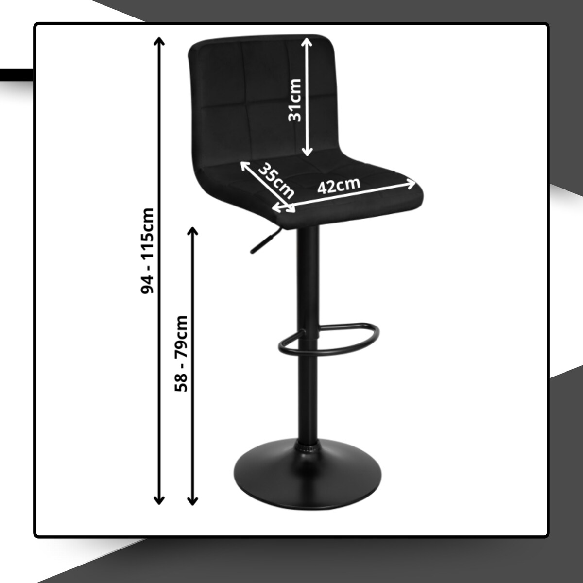 Hoker czarny do kuchni wyspy nowoczesny