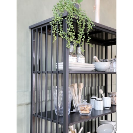 Regał metalowy, antyczna czerń, 195x95x38 cm