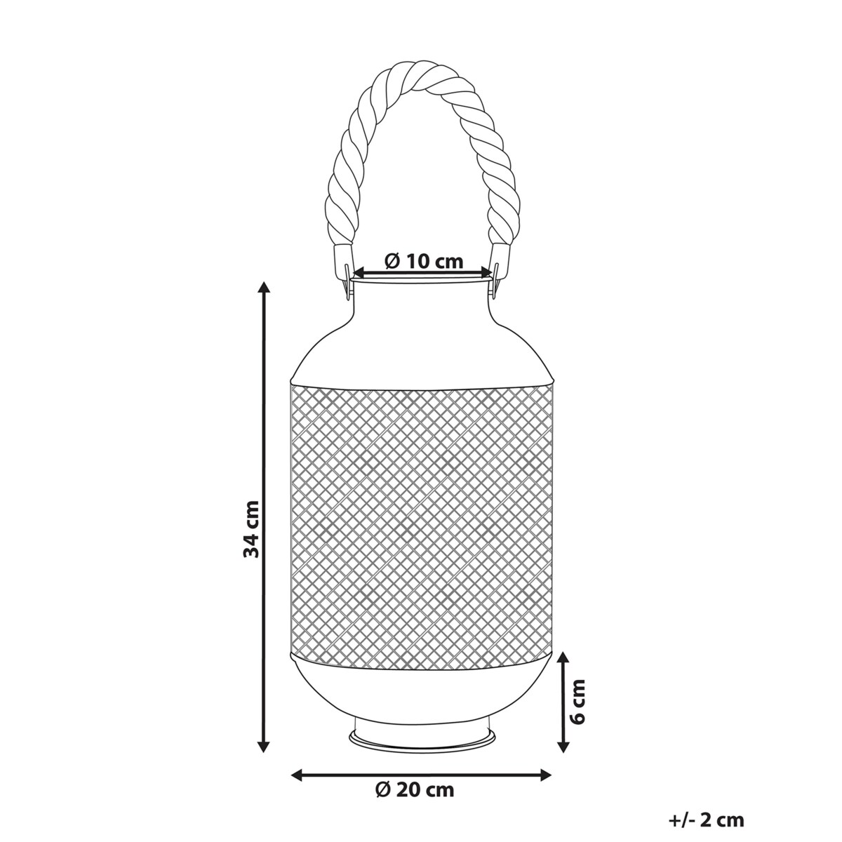 Lampion metalowy czarny CORON