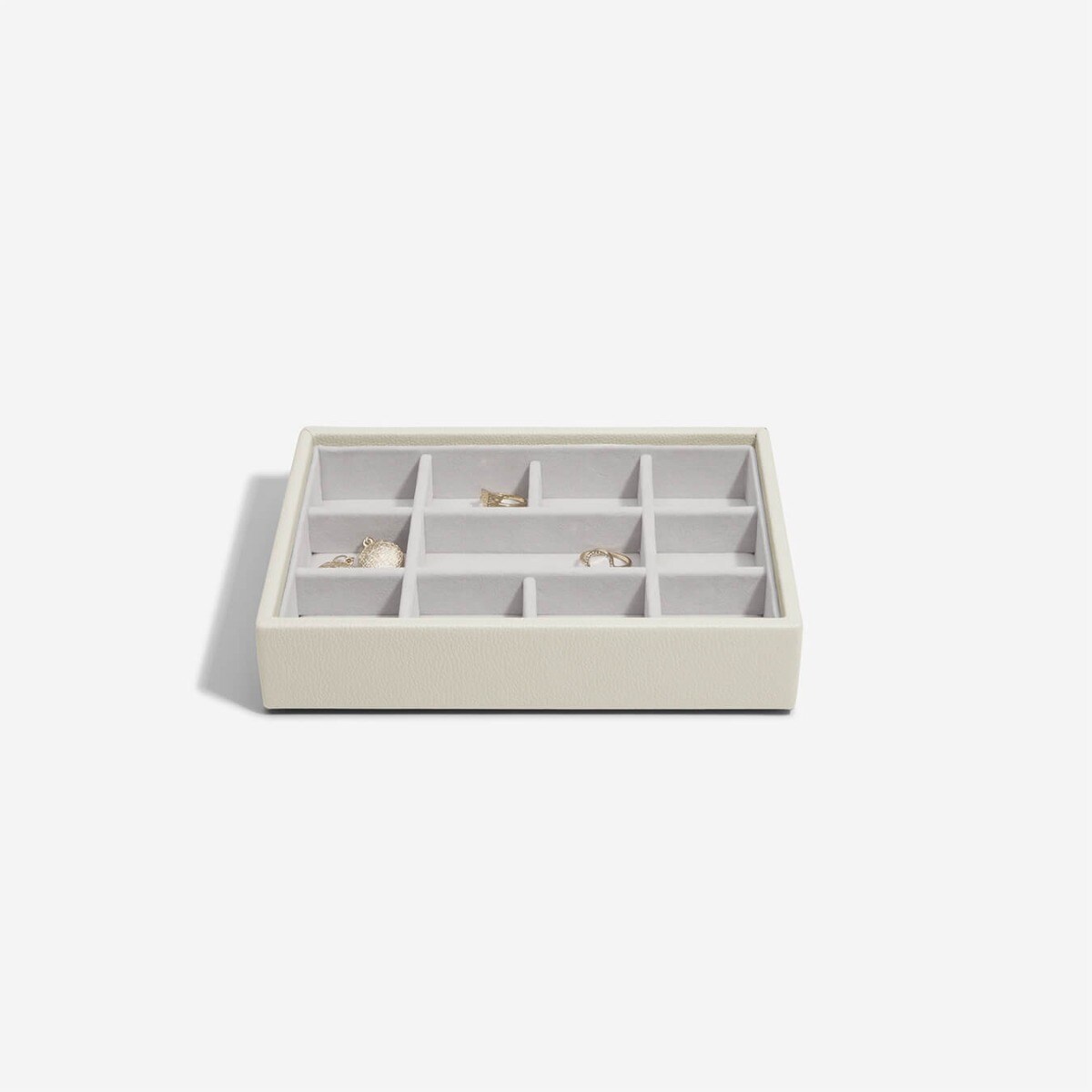 Szkatułka na biżuterię Stackers 11 komorowa mini jasnobeżowa