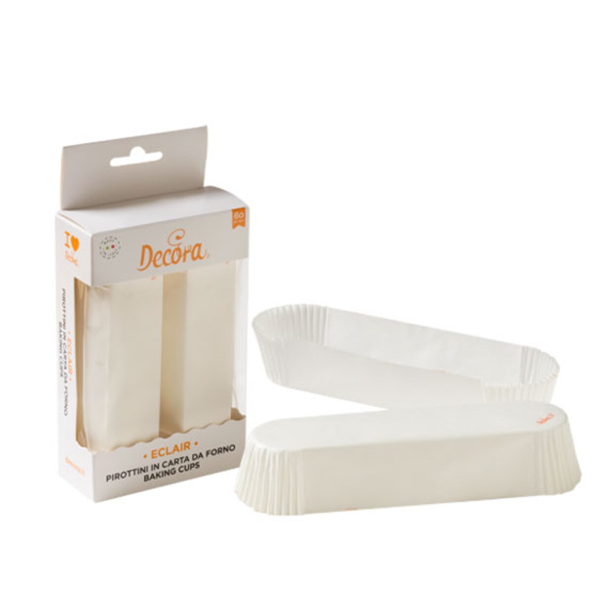 Decora Papilotki do eklerów białe 60 szt.