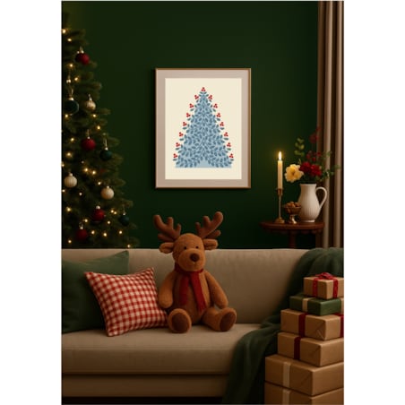 Poster Story, Plakat, Obraz - Niebieska Choinka, wymiary 50 x 70 cm