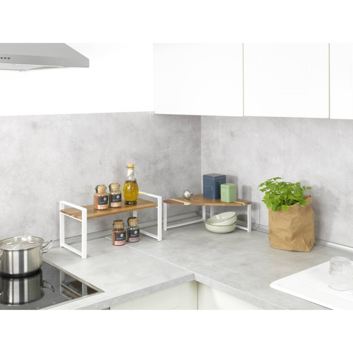 Półka kuchenna na blat LOUISA, drewno akacji