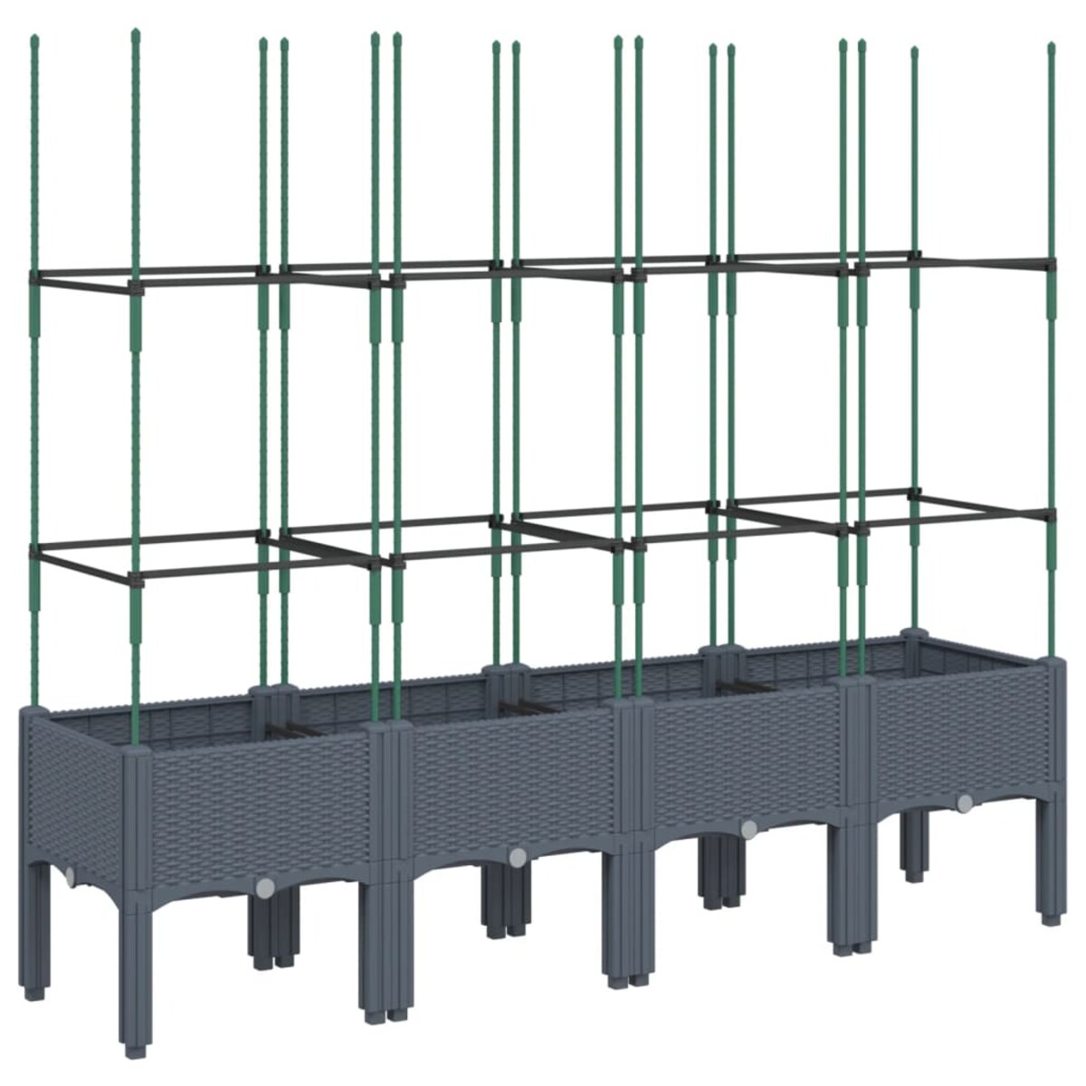 vidaXL Donica ogrodowa z kratką, niebieskoszara, 160x40x142,5 cm, PP