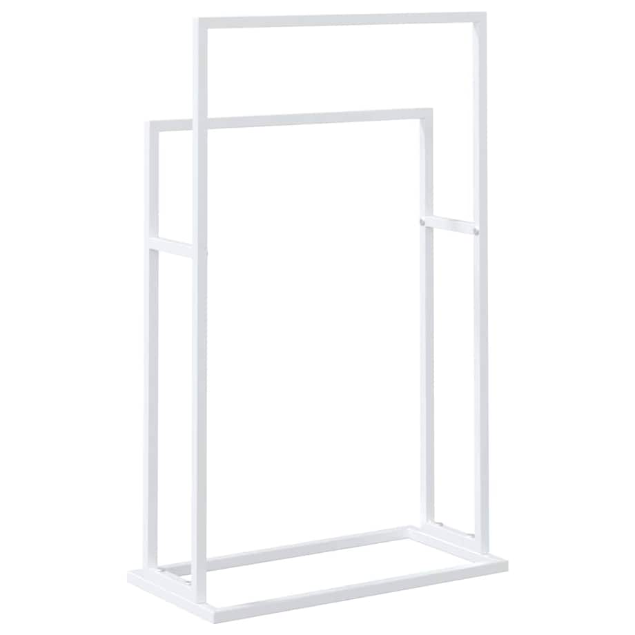 vidaXL Wolnostojący wieszak na ręczniki, biały, 48x24x78,5 cm, żelazny