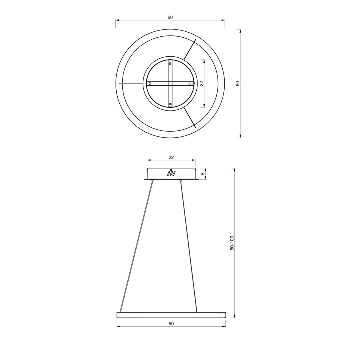 Lampa wisząca Galaxia ML8421 LED 26W metalowa złota